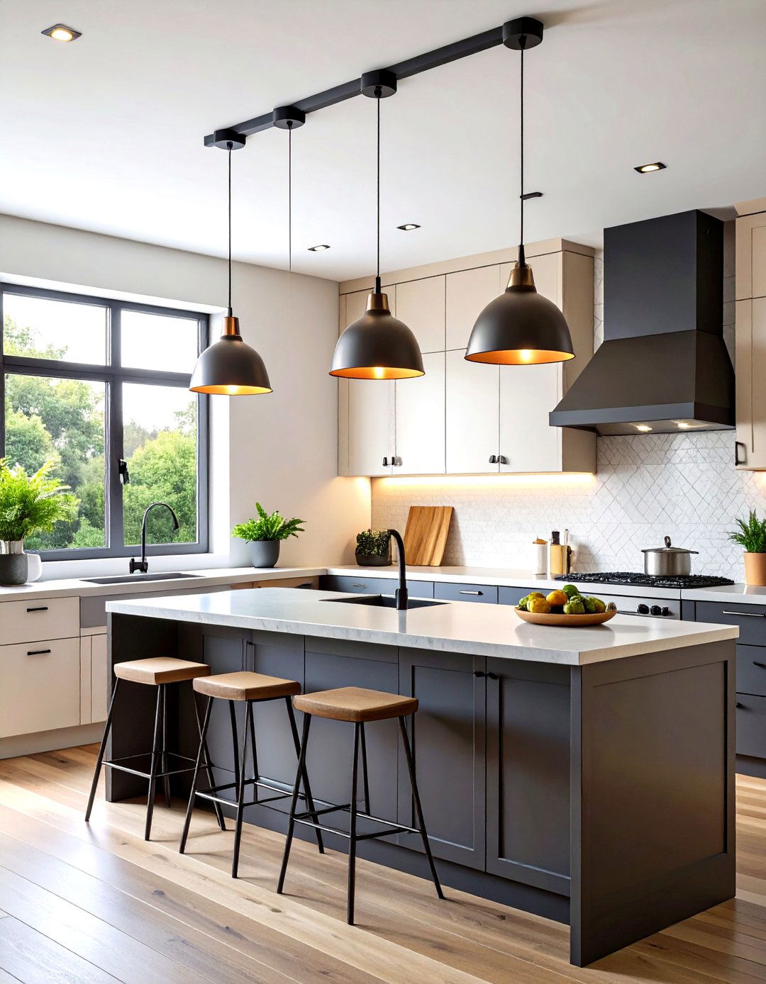 Industrial Track Pendants - 24 Small Kitchen Lighting Ideas