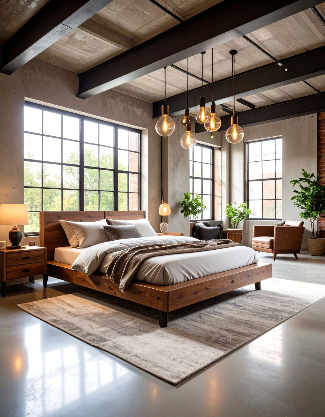 Industrial Walnut Loft Bedroom - 24 Dark Wood Bedroom Ideas