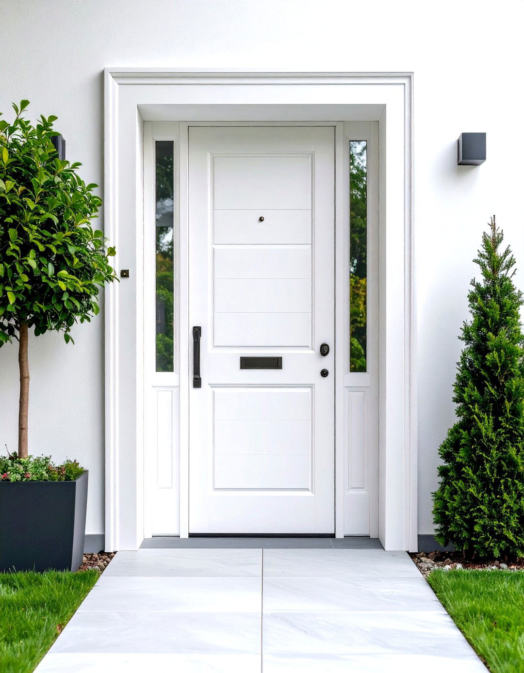 Industrial White Steel Door - 24 White Front Door Ideas