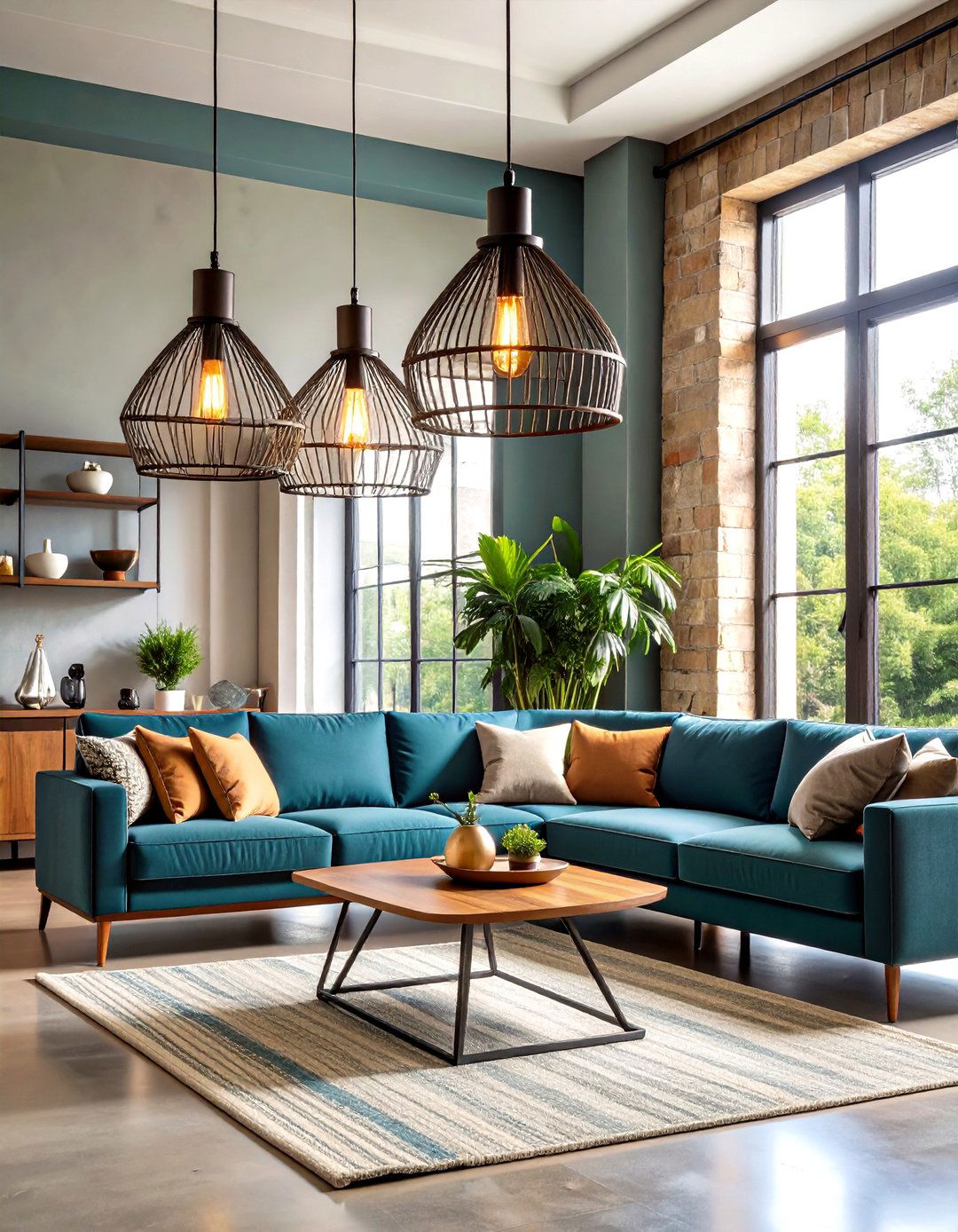 Industrial Wire Cage Pendants - 24 Living Room Lighting Ideas