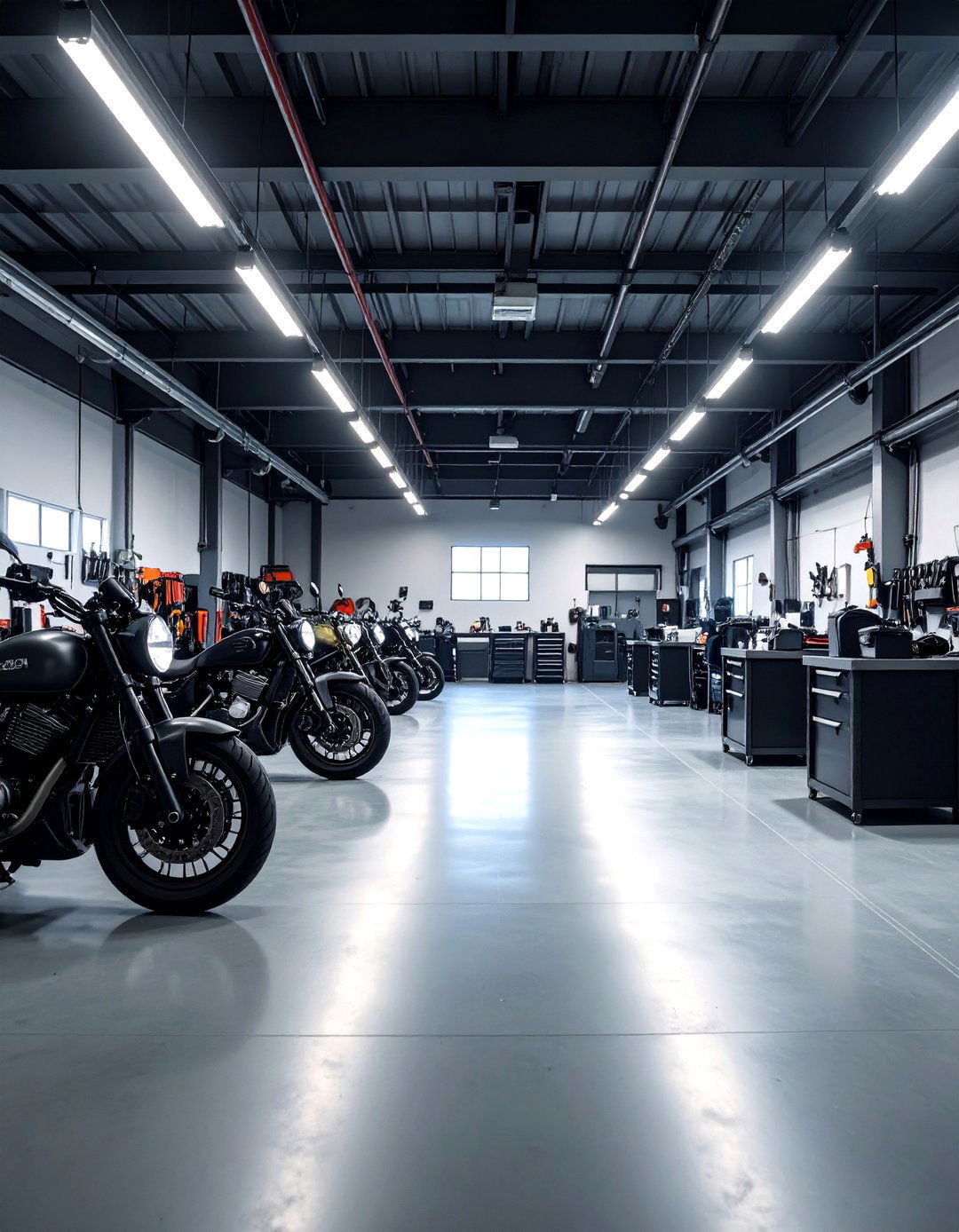Industrial Workshop Design Layout - 24 Motorcycle Garage Ideas