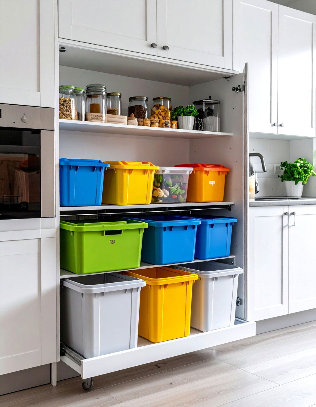 Inside Cabinet Door Trash Storage - 24 Small Kitchen Storage Ideas