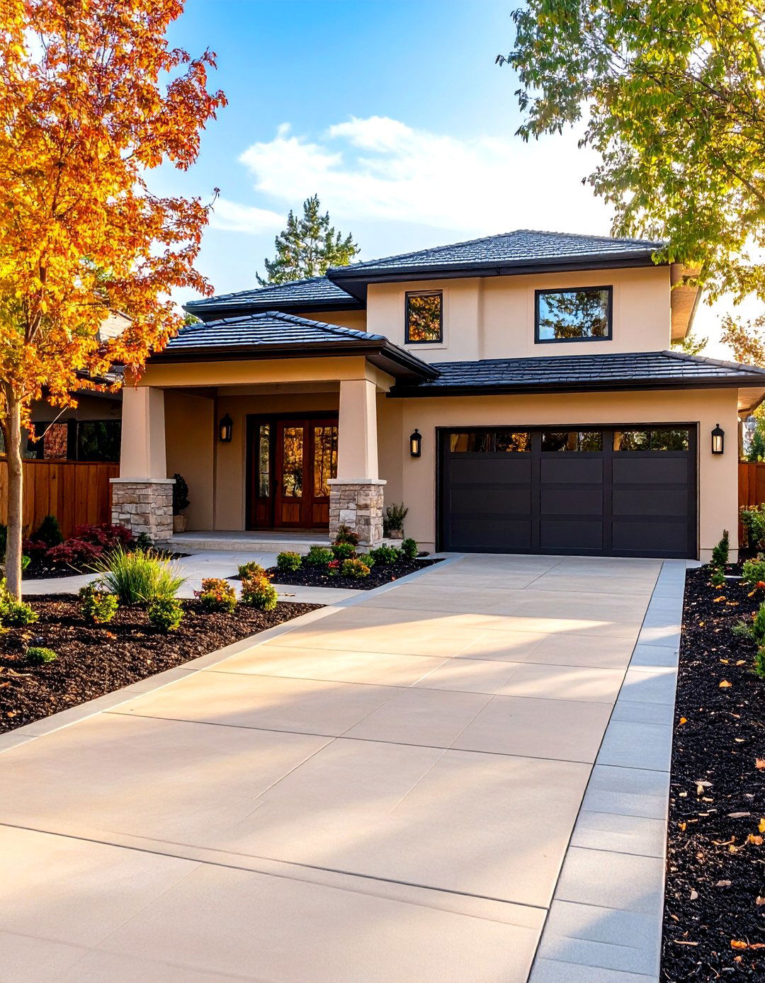 Integral Color Concrete Driveway - 24 Concrete Driveway Ideas