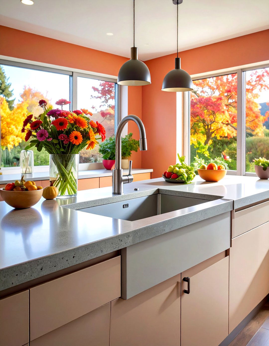 Integrated Concrete Sink Countertops - 24 Concrete Countertop Ideas