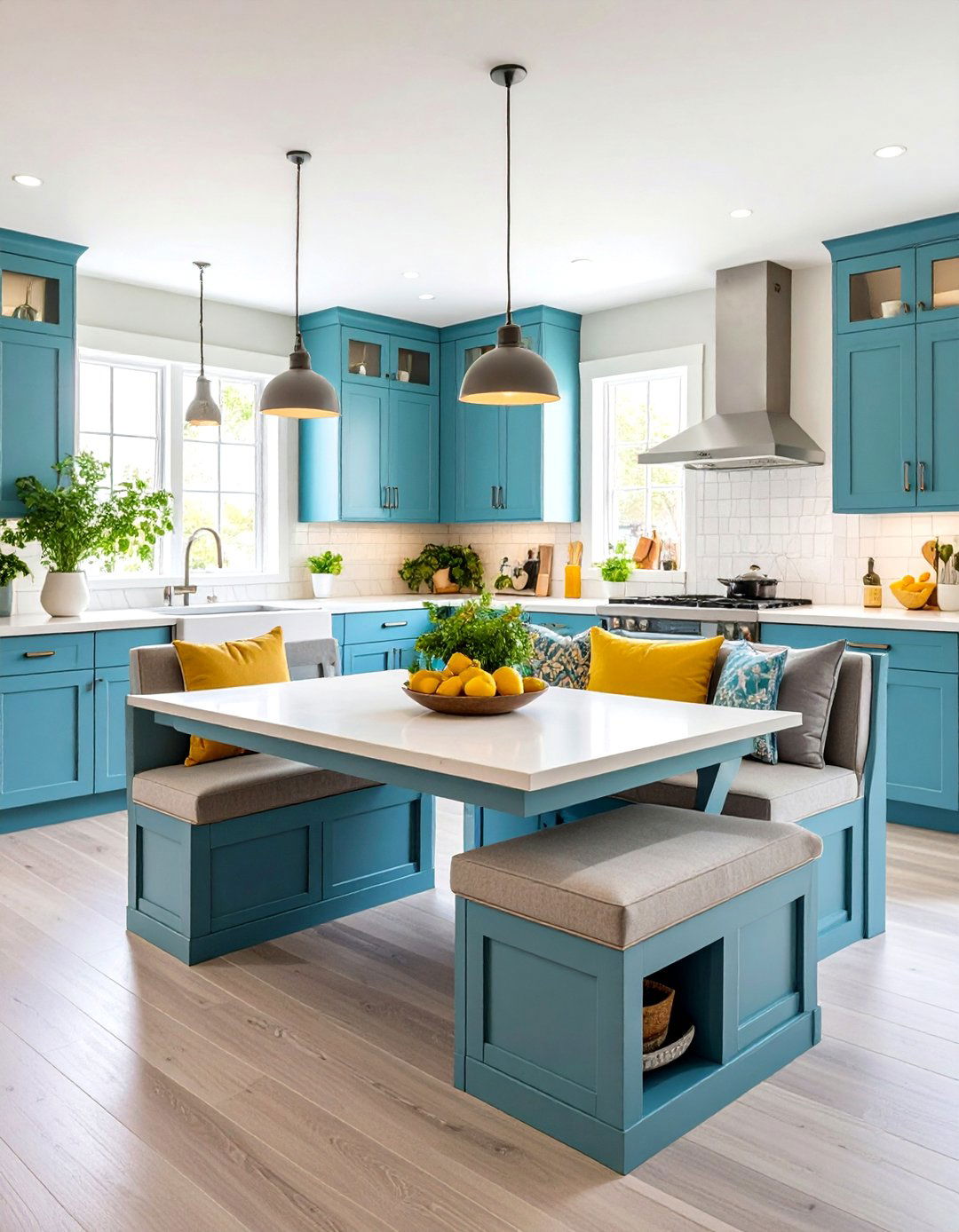 Integrated Corner Seating Storage - 24 Corner Pantry Ideas