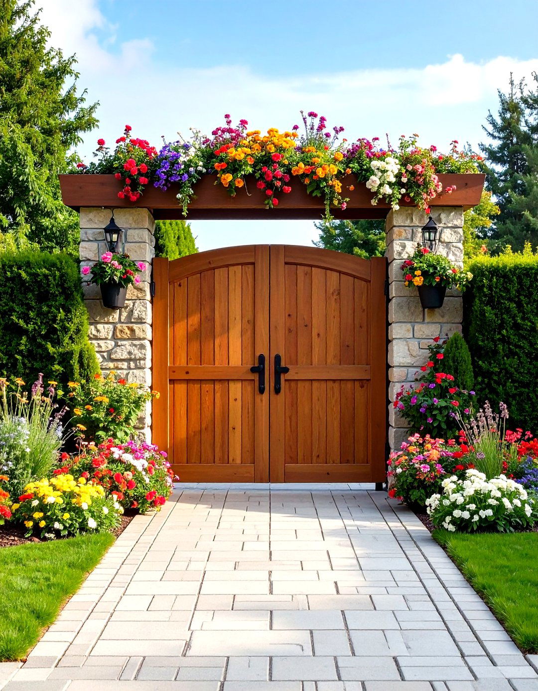 Integrated Planter Gate Design - 24 Japanese Garden Gate Design Ideas
