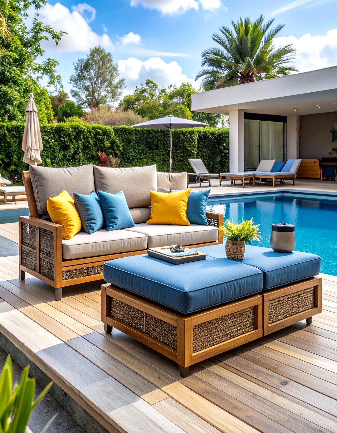 Integrated Poolside Furniture Storage - 24 Pool Storage Ideas