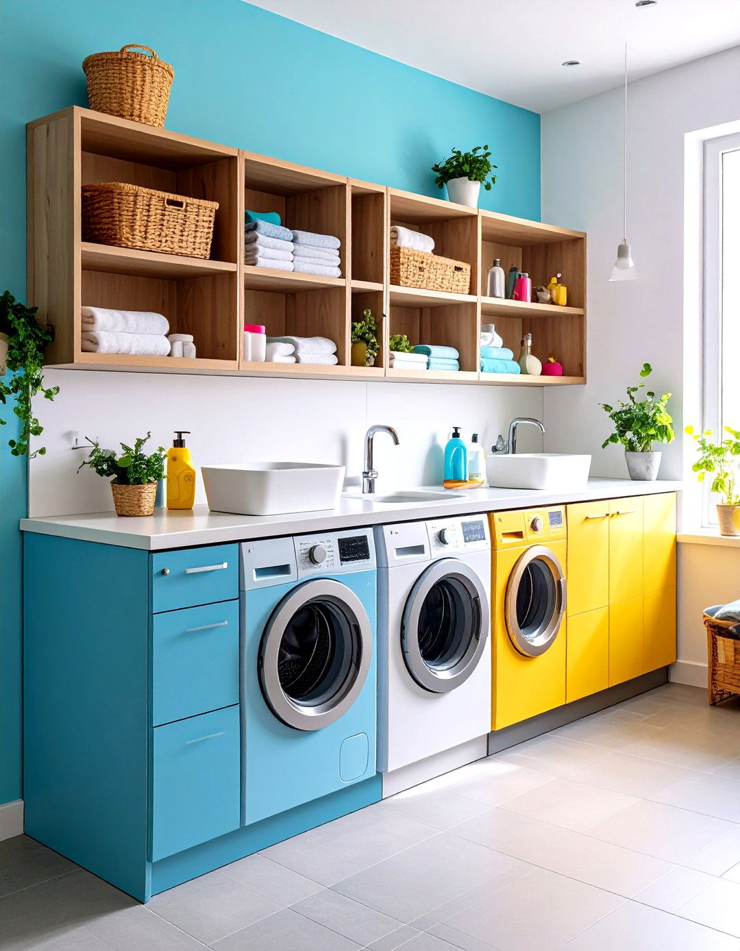 Integrated Sink Station Organization - 24 Small Laundry Room Ideas With a Top Load Washing Machine