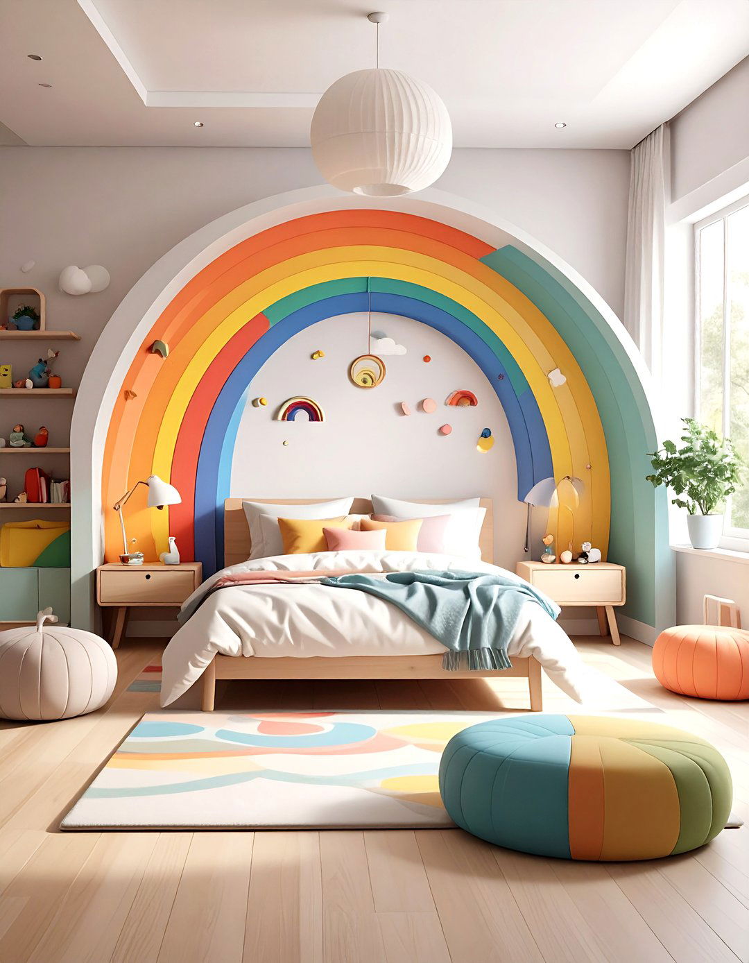 Interactive Rainbow Features - 24 Rainbow Bedroom Ideas