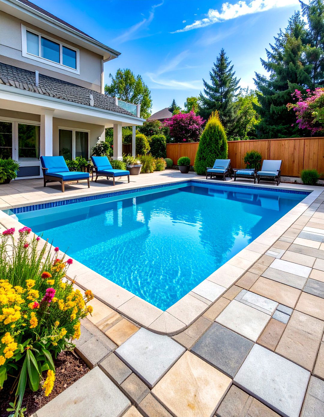 Interlocking Concrete Paver Pool Design - 24 Pavers Around Pool Ideas