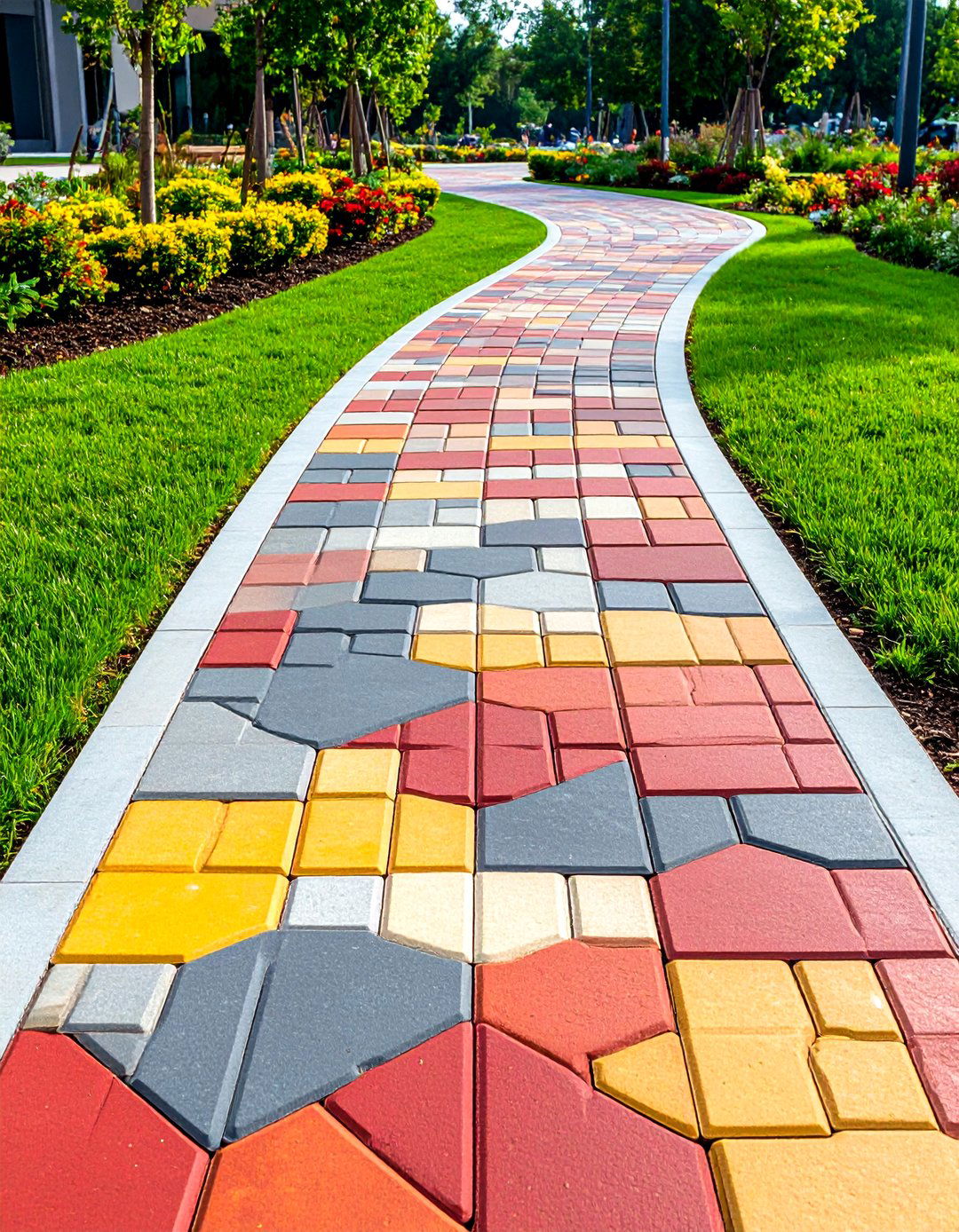 Interlocking Paver Security Design - 24 Paver Walkway Ideas