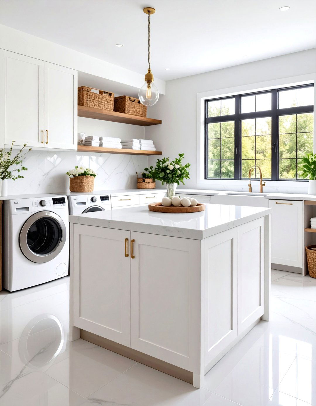 Island Countertop Configuration - 24 Laundry Room Countertop Ideas