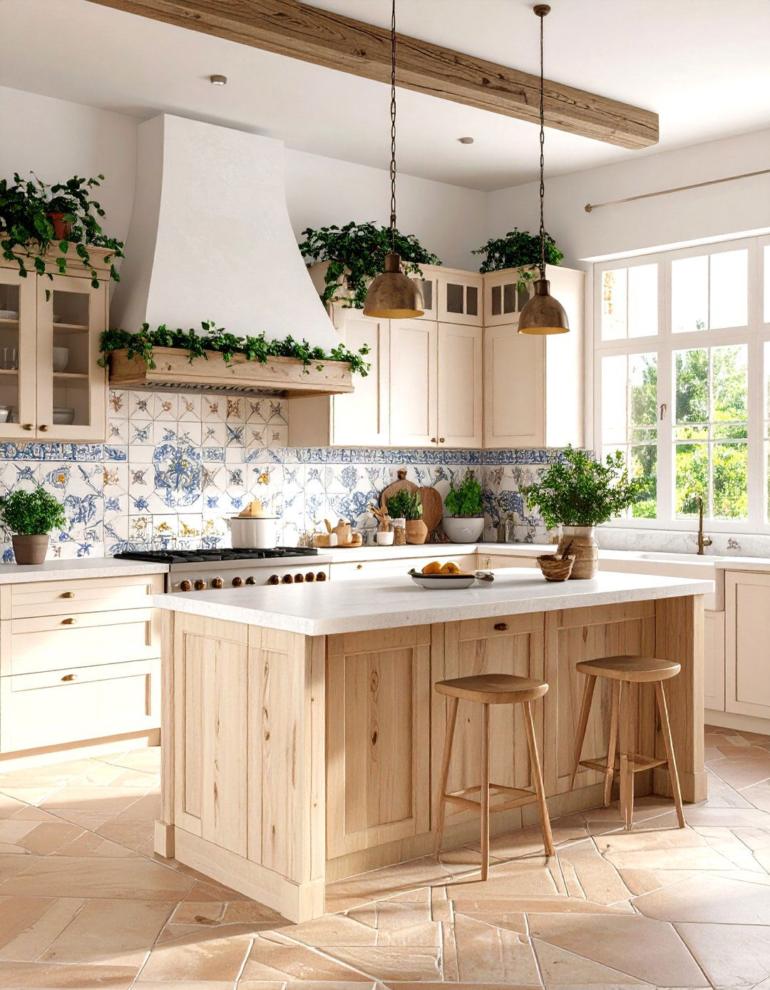 Italian Kitchen with Artisan Hand Painted Tile Work - 24 Italian Kitchen Design Ideas