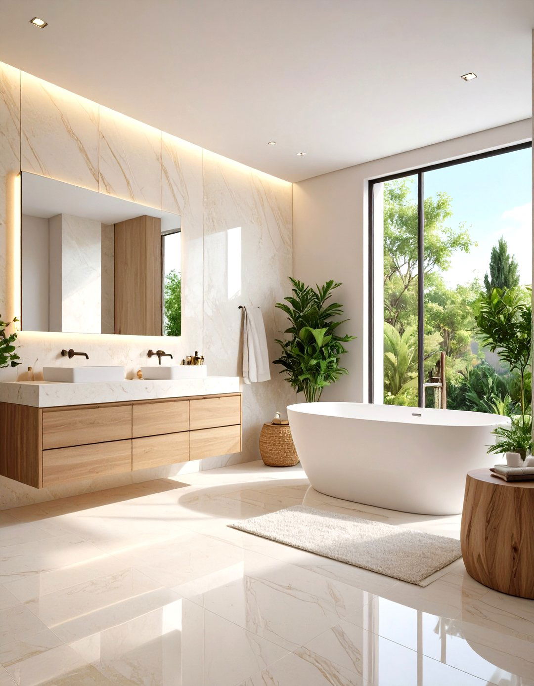 Ivory Travertine Bright Modern Spaces - 24 Travertine Tile Bathroom Ideas