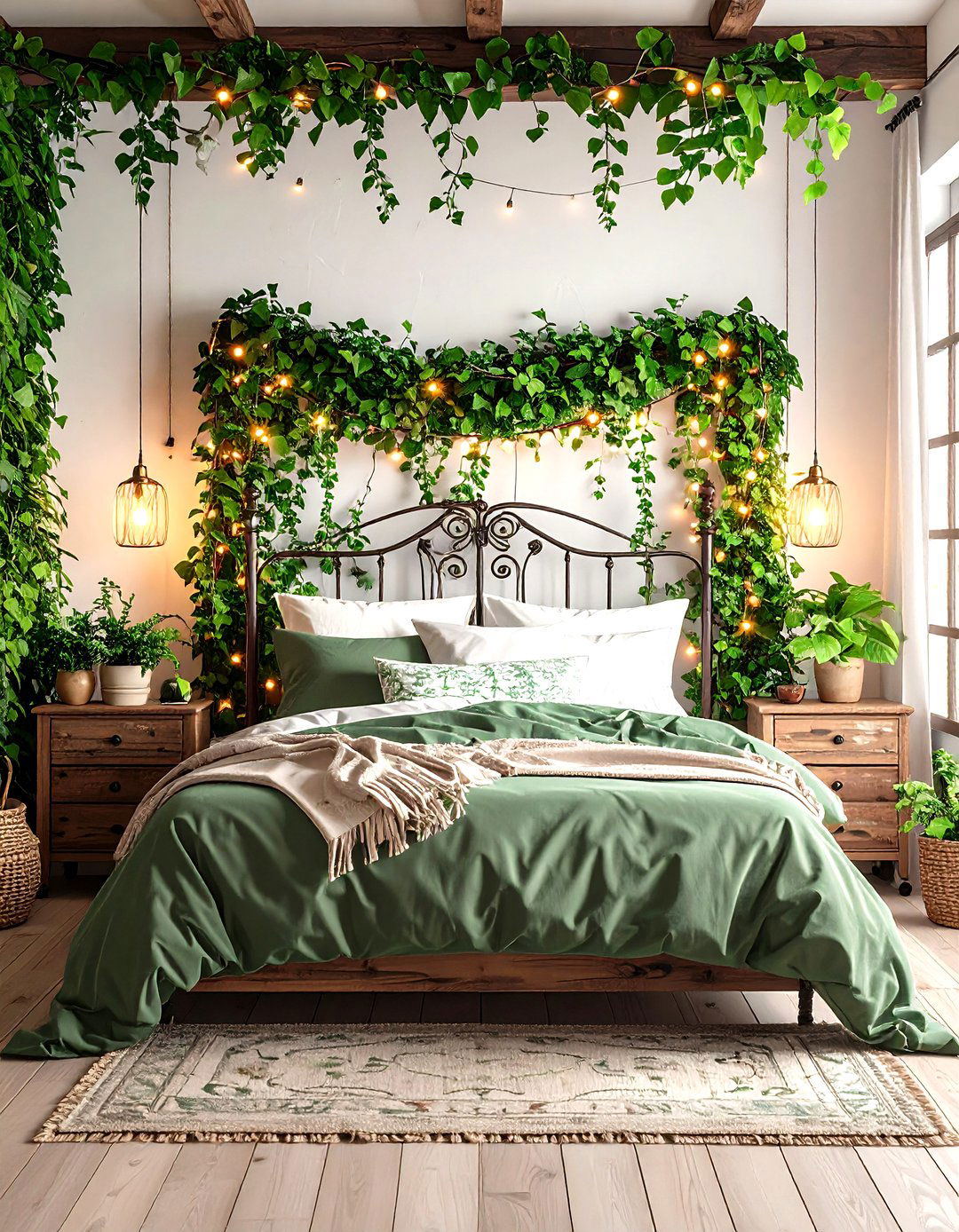 Ivy Covered Secret Garden Bedroom - 24 Fairycore Bedroom Ideas