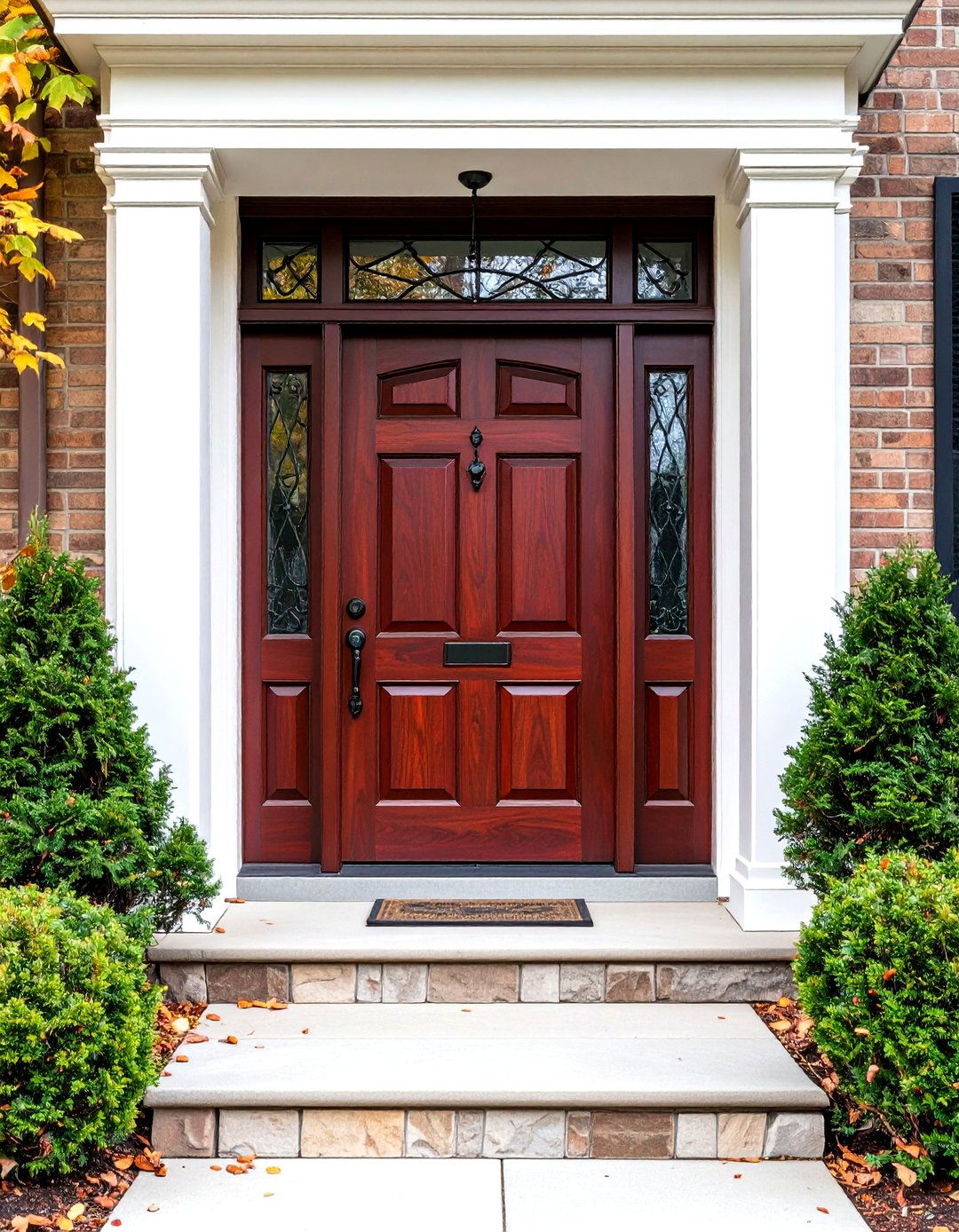Jacobean Dark Brown Stained Front Door - 24 Stained Front Door Ideas