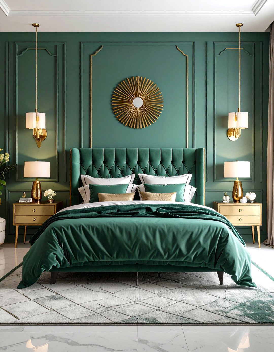 Jade Green Art Deco Inspired Luxury Design - 24 Jade Green Bedroom Ideas