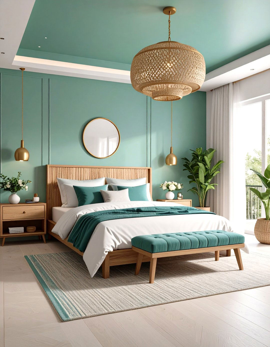 Jade Green Bedroom Ceiling - 24 Green Ceiling Ideas