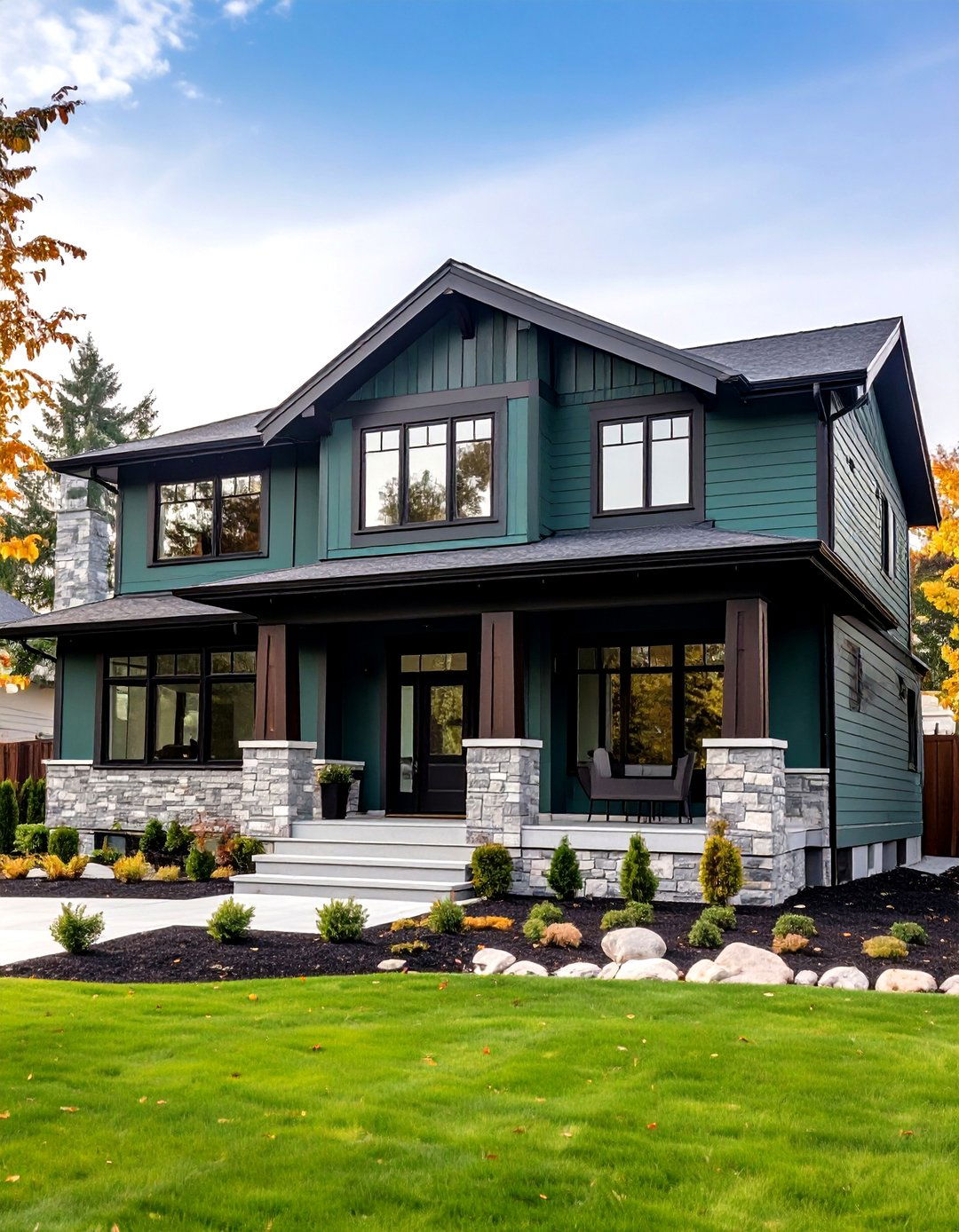 Jade Green Contemporary Design - 24 Green Exterior House Paint Ideas