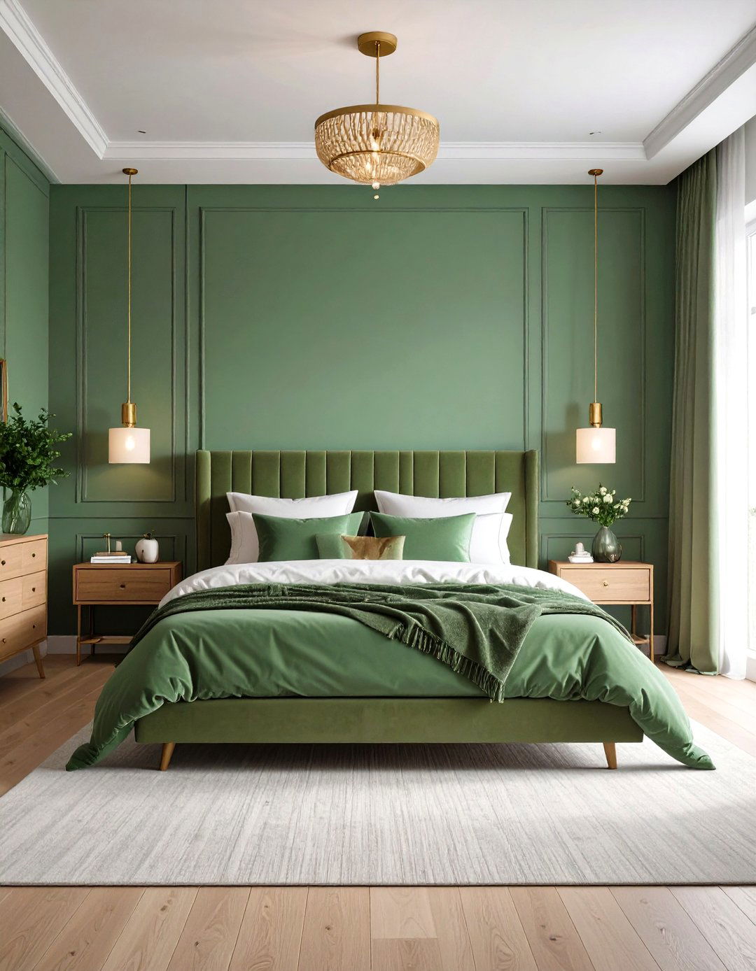 Jade Green Monochromatic Gradient Scheme - 24 Jade Green Bedroom Ideas