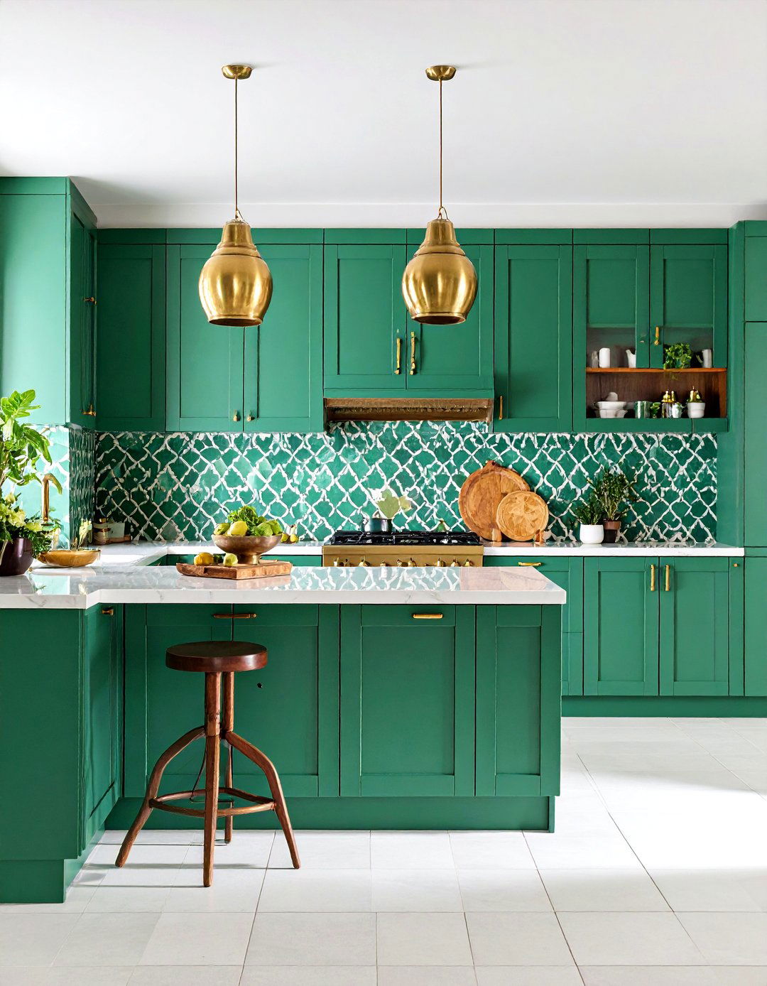 Jade Green Moroccan Tile Kitchen - 24 Kitchen With Green Backsplash Ideas