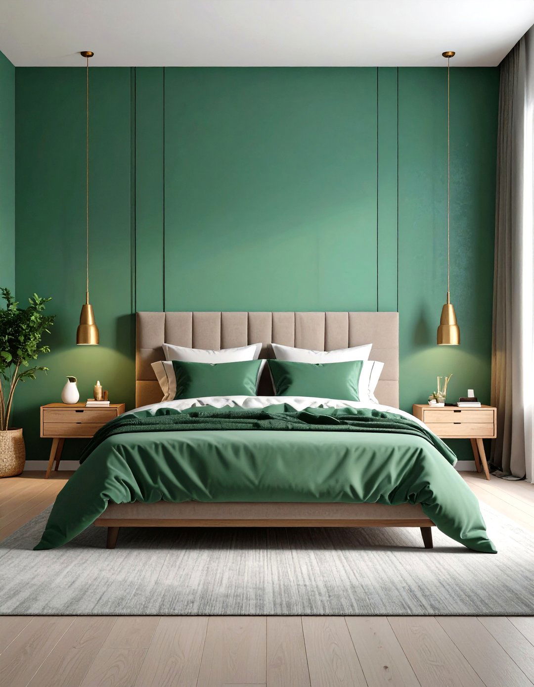 Jade Green Ombre Wall Treatment Design - 24 Jade Green Bedroom Ideas
