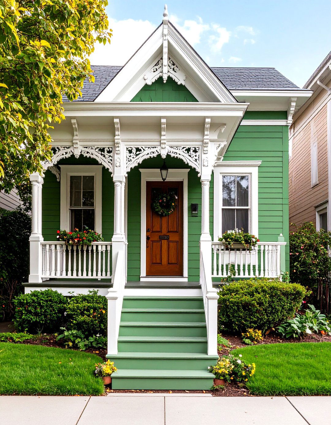 Jade Green Victorian Townhouse - 24 Green Victorian House Colors