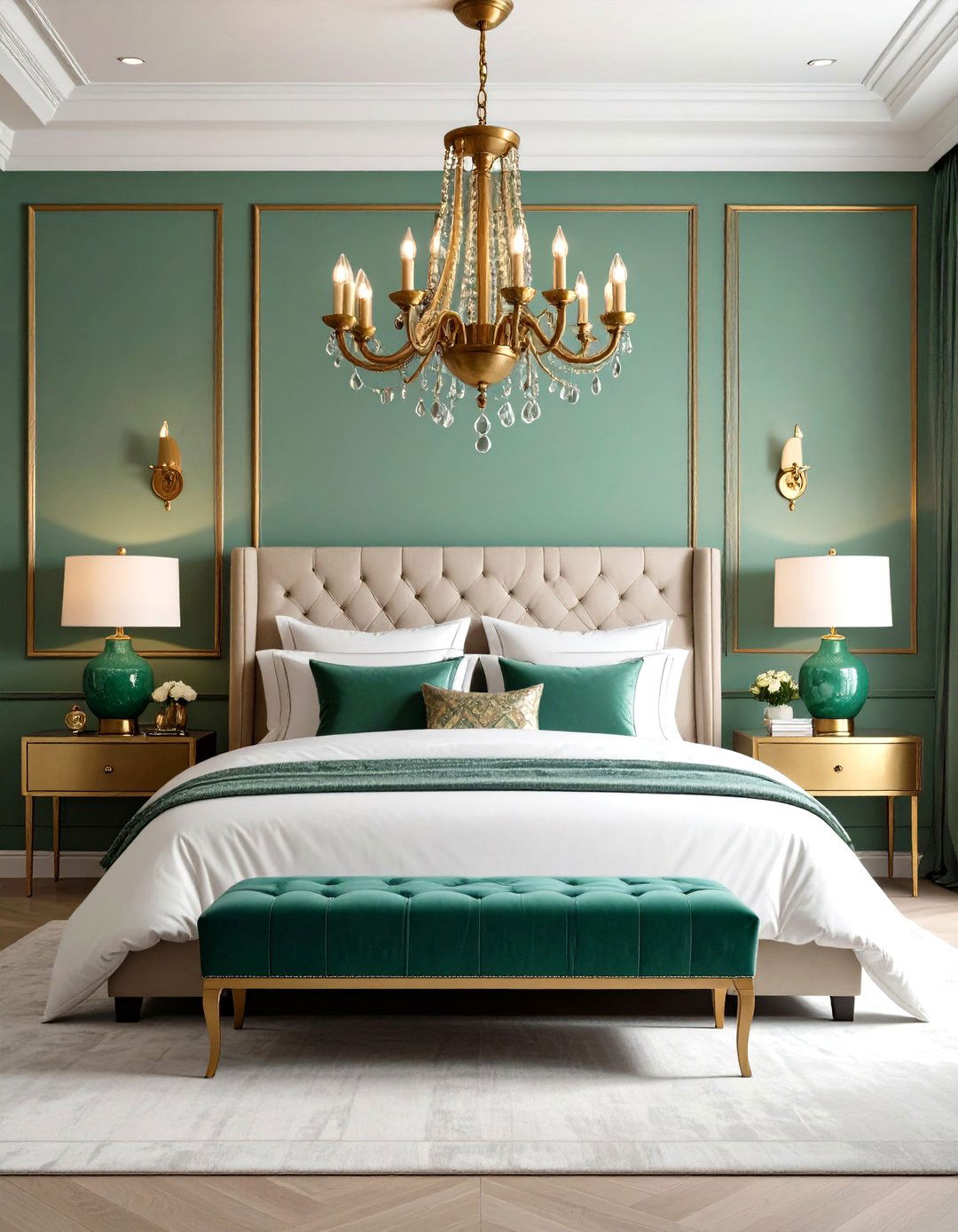 Jade Green Vintage Brass Lighting Collection - 24 Jade Green Bedroom Ideas