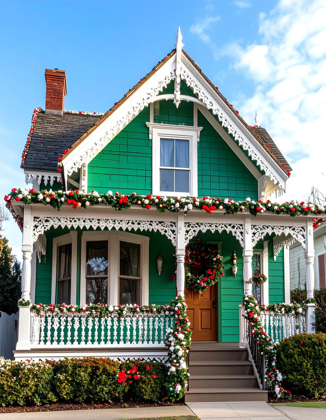 Jade Victorian Gingerbread House - 24 Green Victorian House Colors