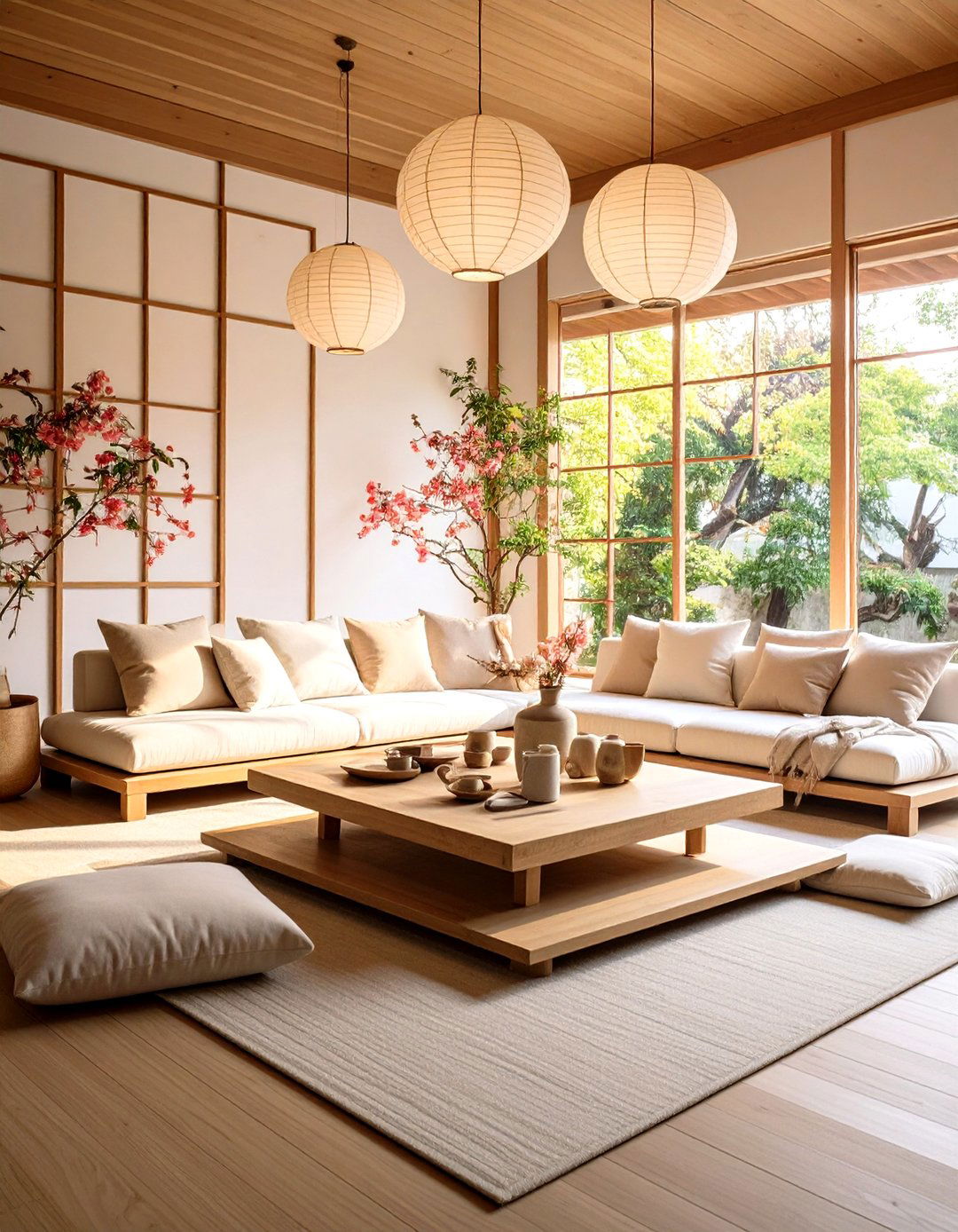 Japandi Living Room with Natural Materials - 24 Modern Living Room Ideas