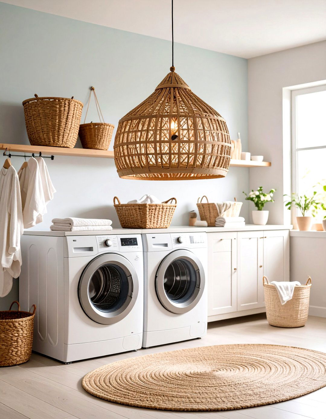 Japanese Bamboo Pendant Lighting - 24 Laundry Room Lighting Ideas