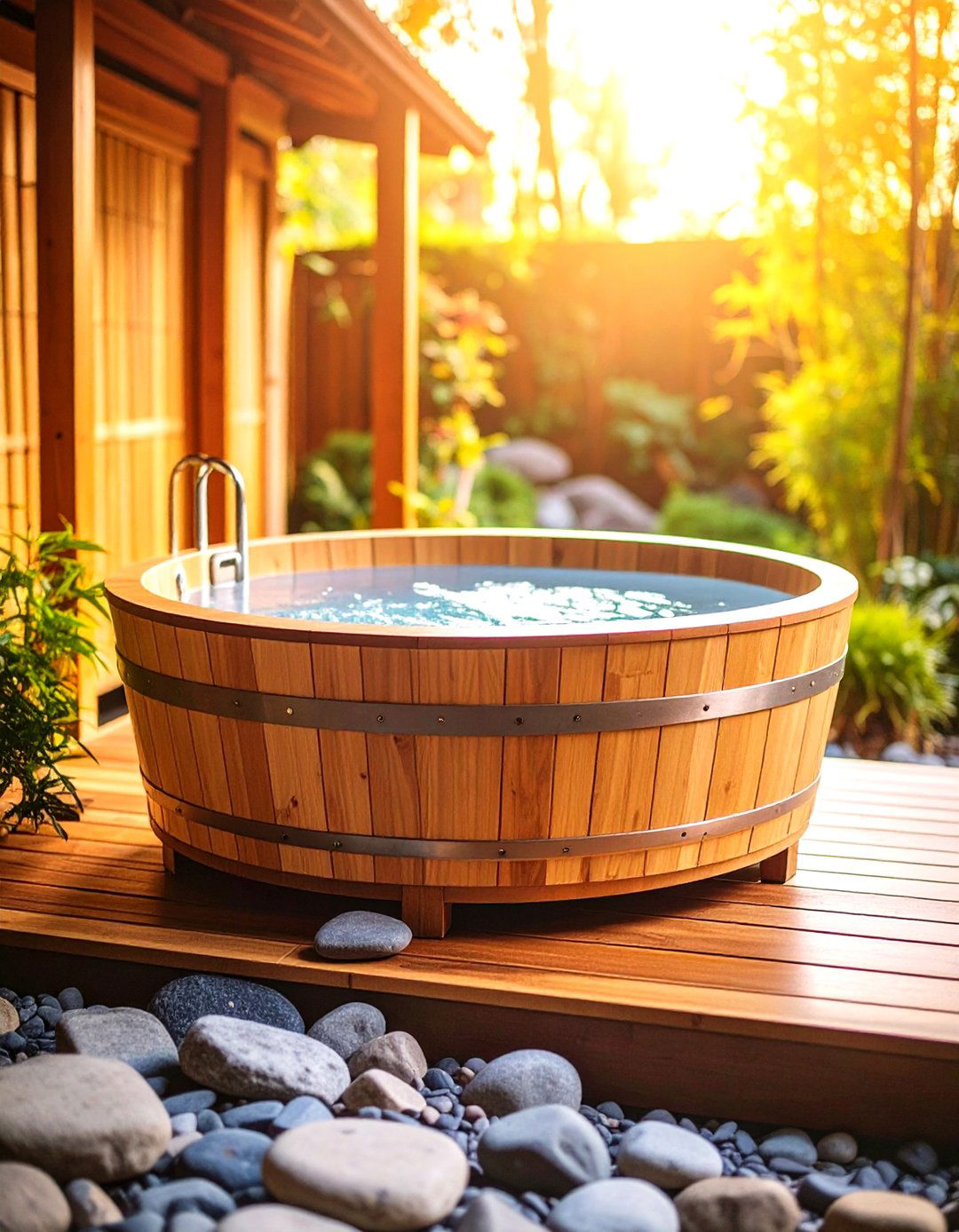 Japanese Cedar Ofuro Soaking Sanctuary - 24 Outdoor Bathtub Ideas