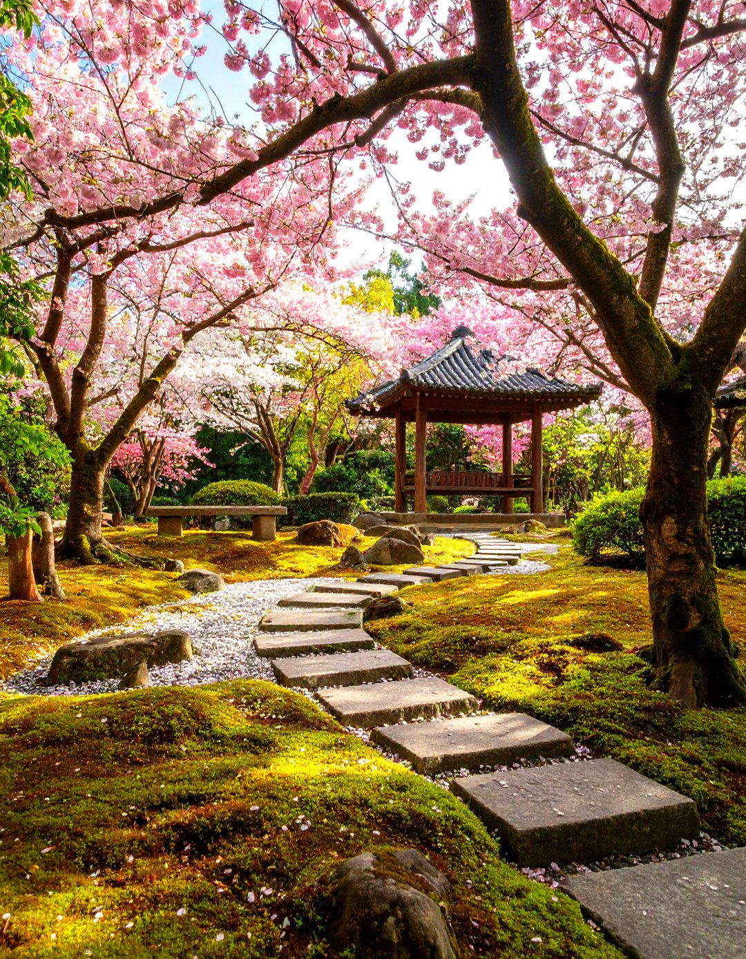 Japanese Flowering Cherry Garden - 24 Japanese Garden Ideas