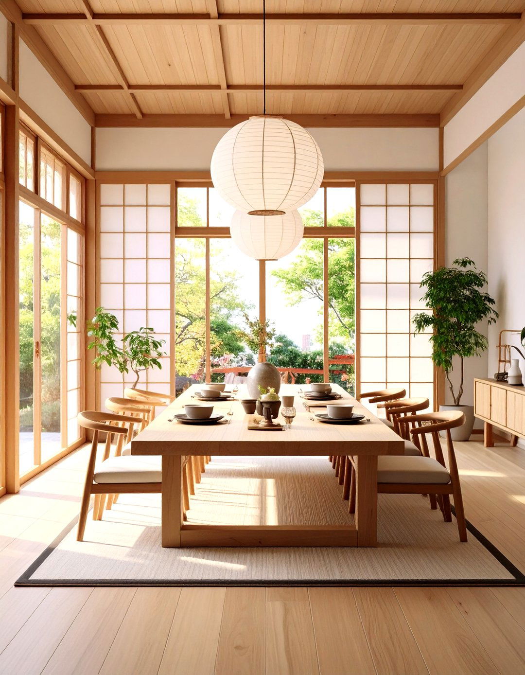 Japanese Influenced Dining Room with Shoji Elements - 24 Craftsman Dining Room Ideas
