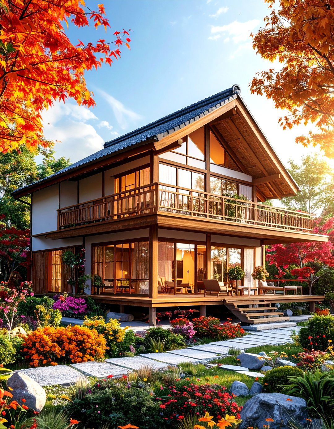 Japanese Inspired A Frame House With Zen Balcony - 24 a Frame House With Balcony