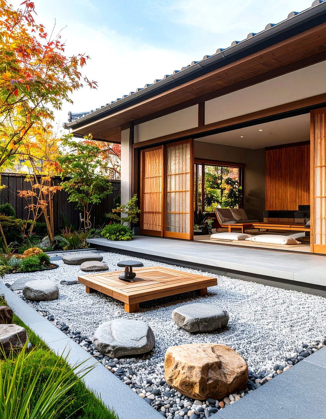Japanese Inspired Balcony with Zen Elements and Bamboo Features - 24 Balcony Over Garage Ideas