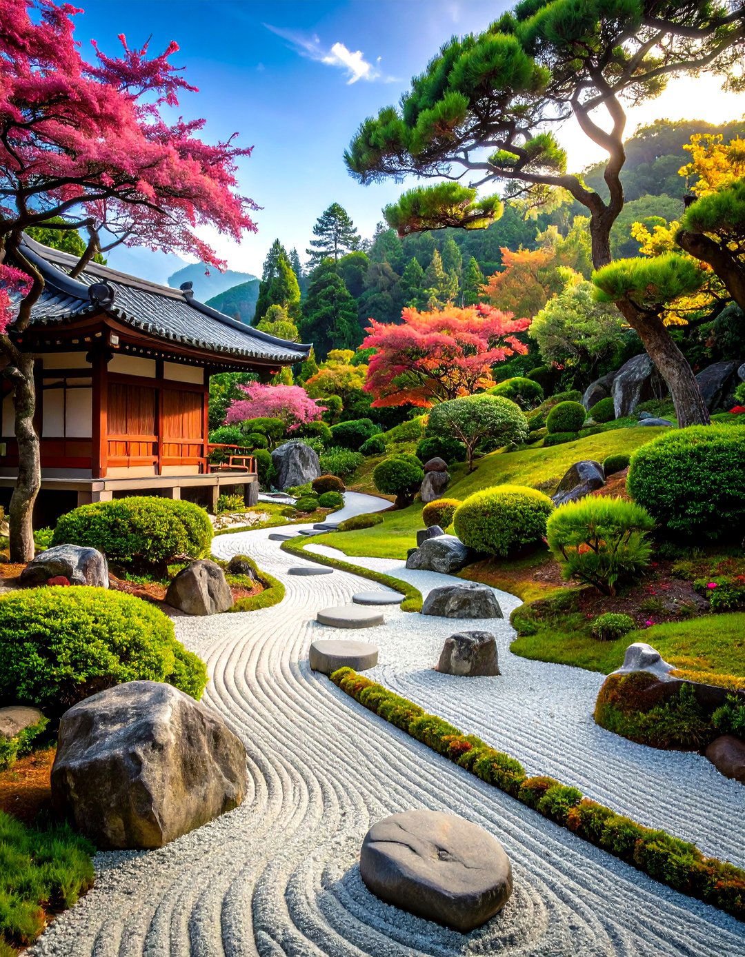 Japanese Inspired Zen Slopes - 24 Sloping Garden Design Ideas
