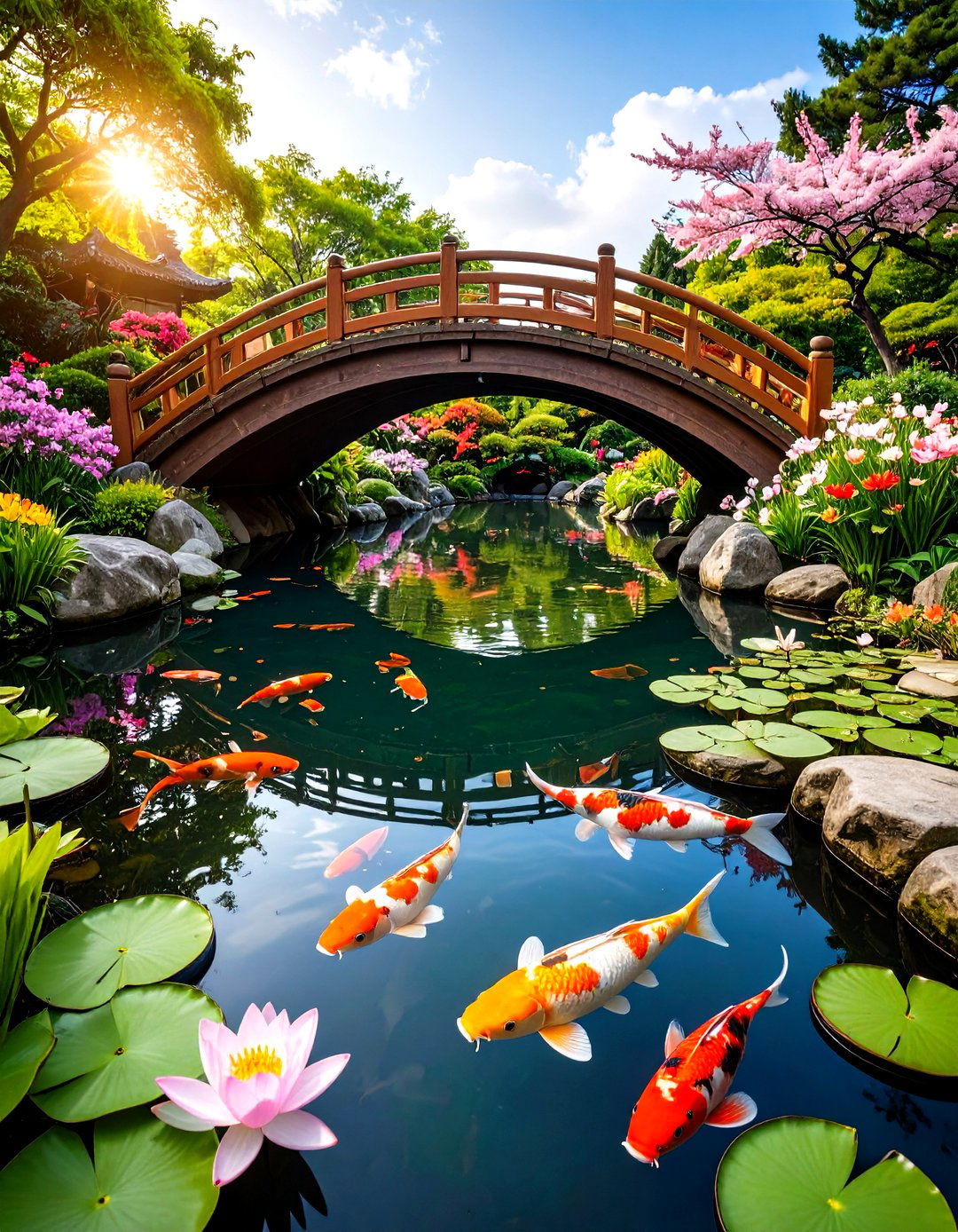 Japanese Koi Pond Garden - 24 Asian Landscaping Ideas