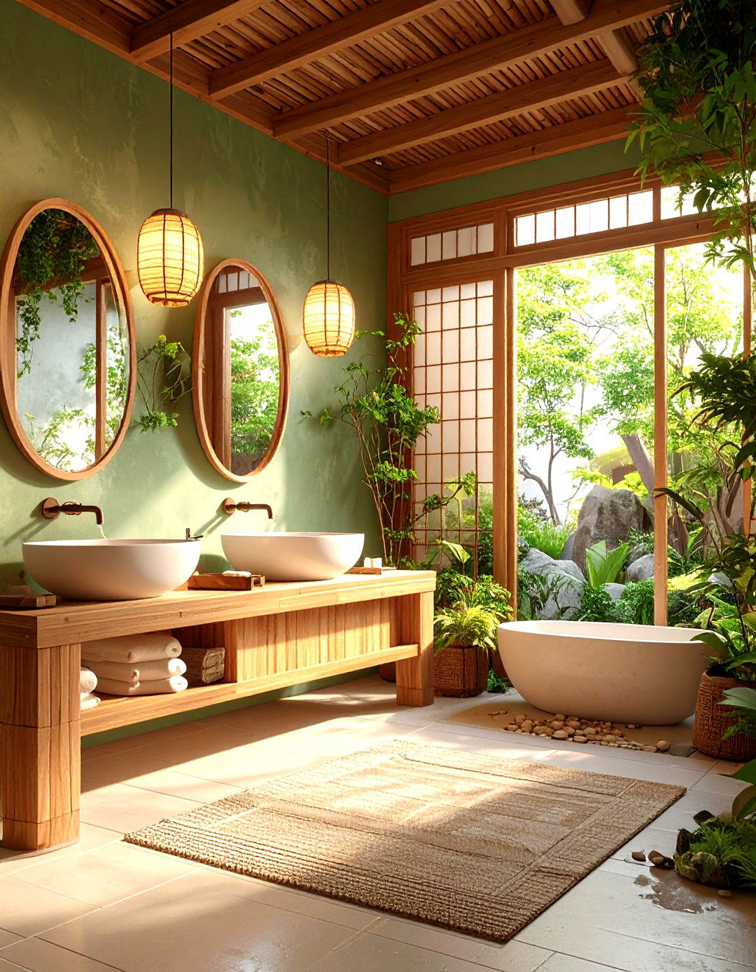 Japanese Minimalist with Zen Elements - 24 Restaurant Bathroom Ideas