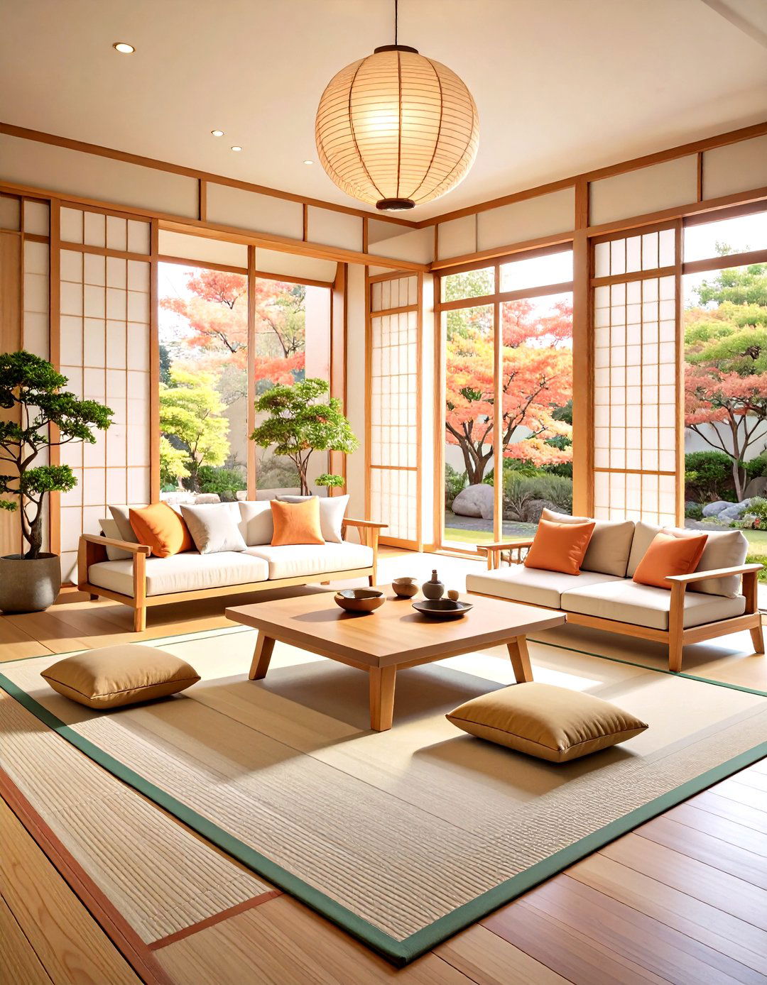 Japanese Sliding Door Living Room Flexibility - 24 Asian Living Room Ideas