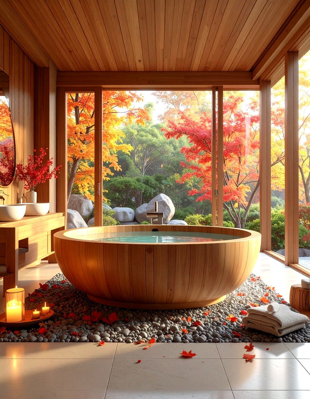 Japanese Soaking Tub with Clean Lines - 24 Minimalist Bathroom Ideas