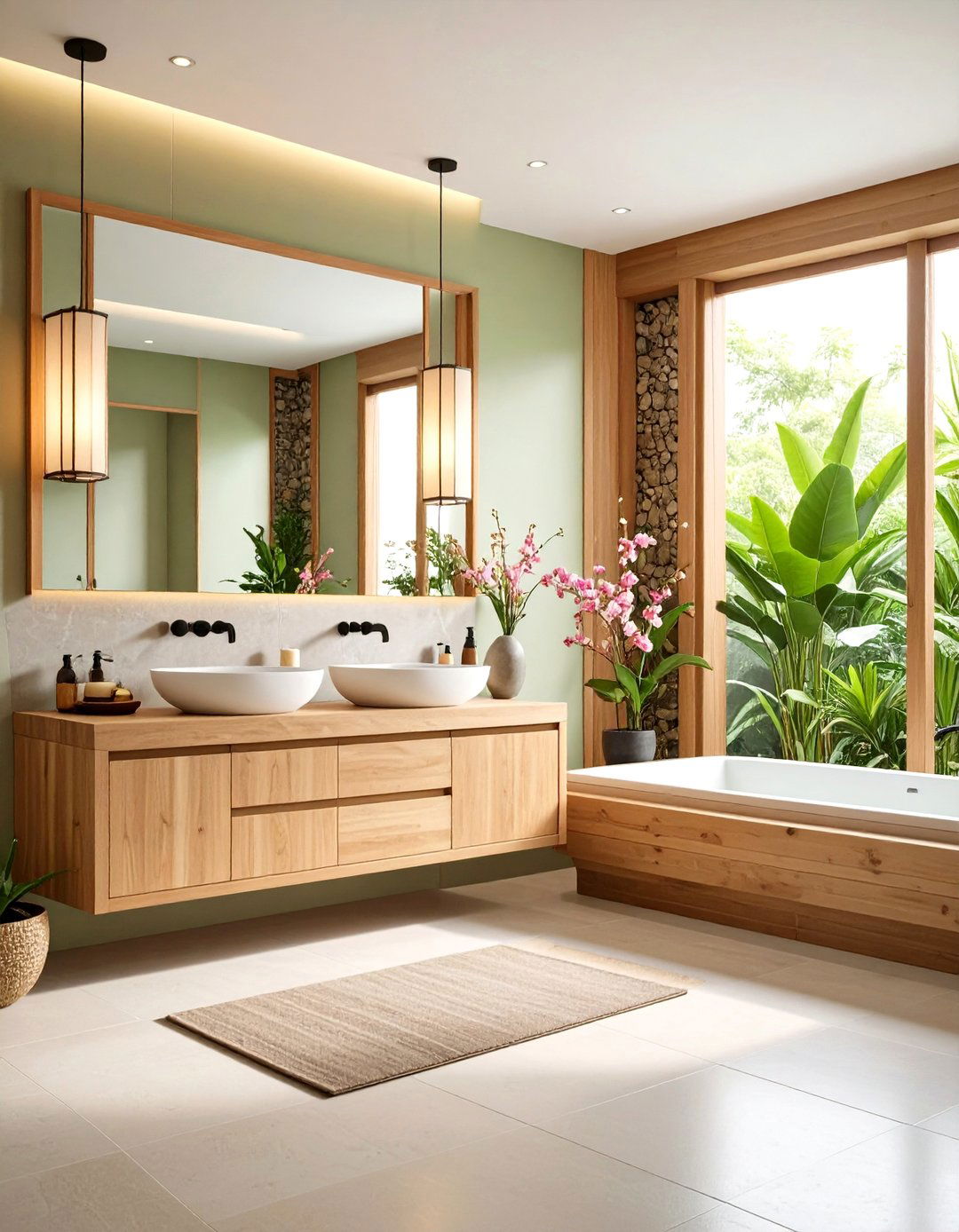 Japanese Zen Bathroom - 24 Apartment Bathroom Ideas