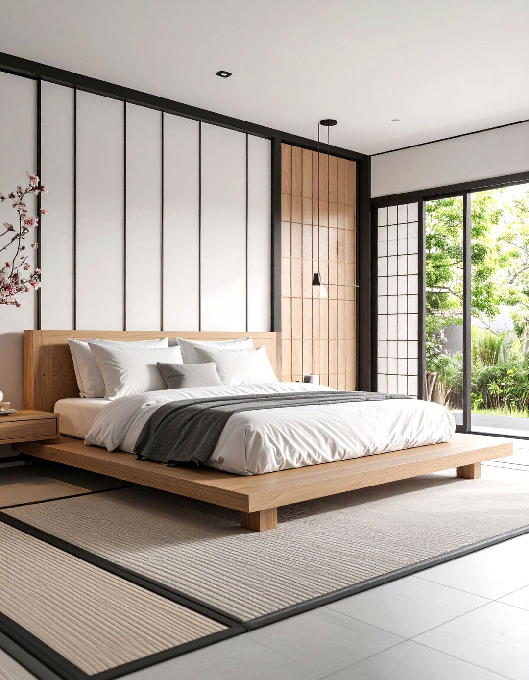 Japanese Zen Bedroom Serenity - 24 Black and White Bedroom Ideas