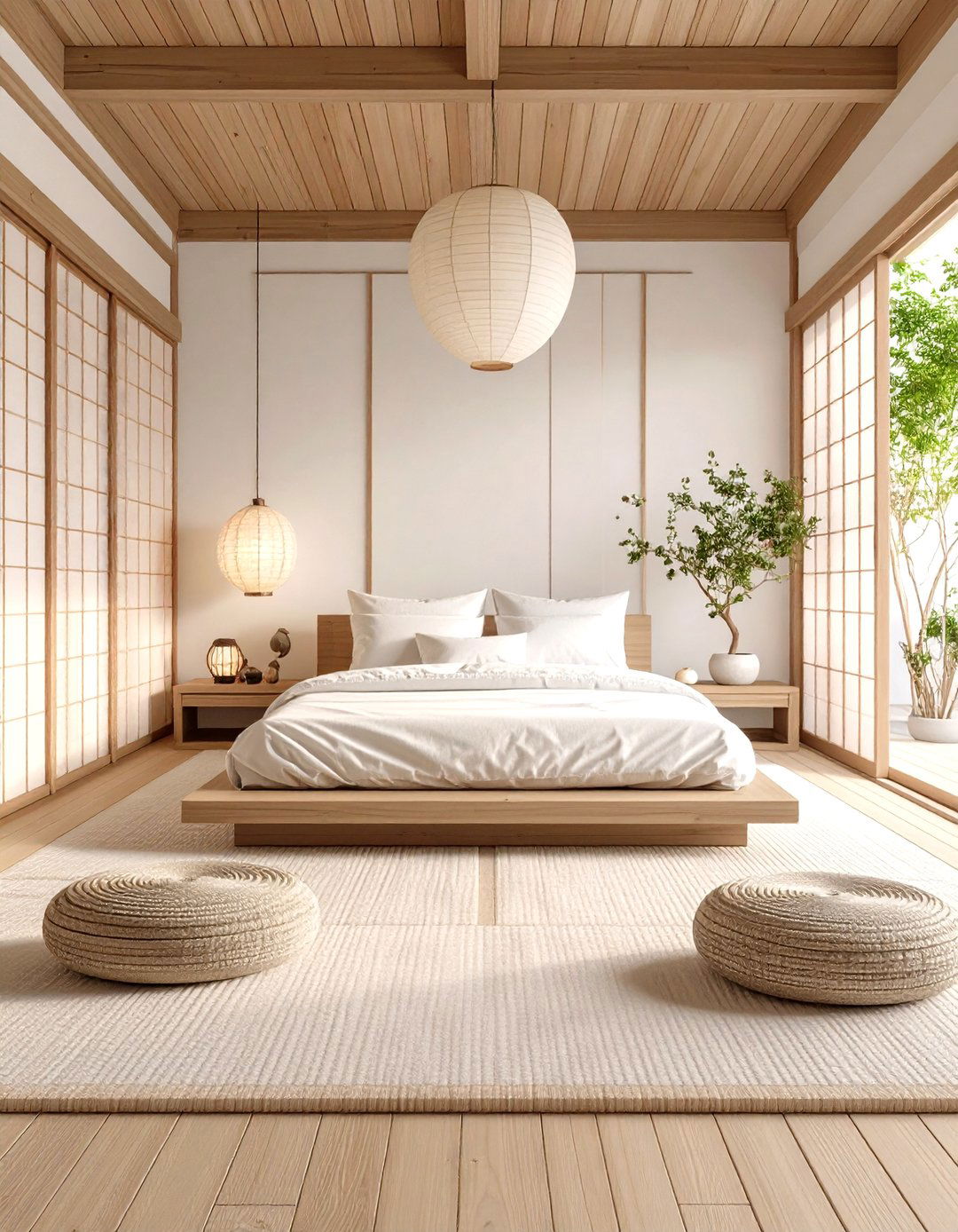 Japanese Zen Bedroom with Tatami Inspired Flooring - 24 Minimalist Interior Design Ideas