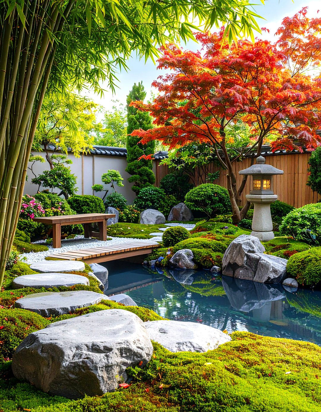 Japanese Zen Corner Garden with Contemplative Elements - 24 Corner Garden Ideas