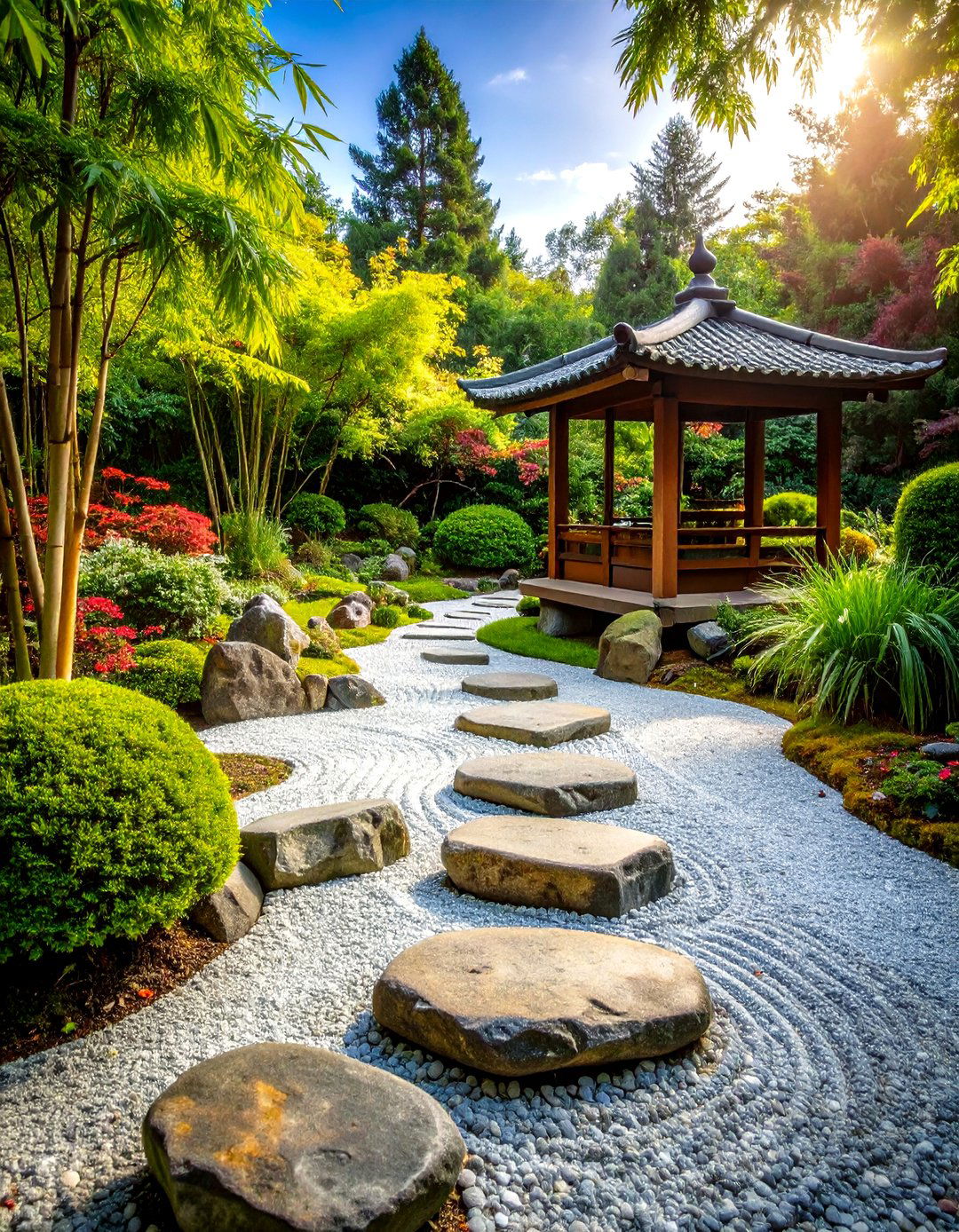 Japanese Zen Fairy Garden with Meditation Spaces - 24 Large Fairy Garden Ideas