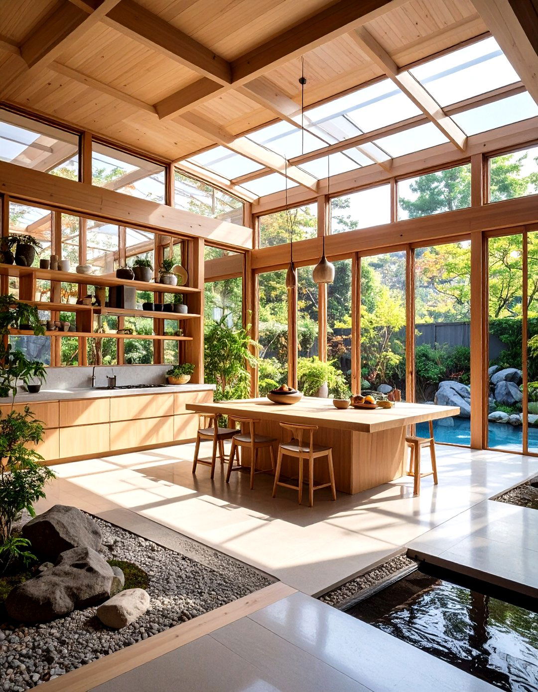 Japanese Zen Greenhouse Kitchen - 24 Greenhouse Kitchen Design Ideas