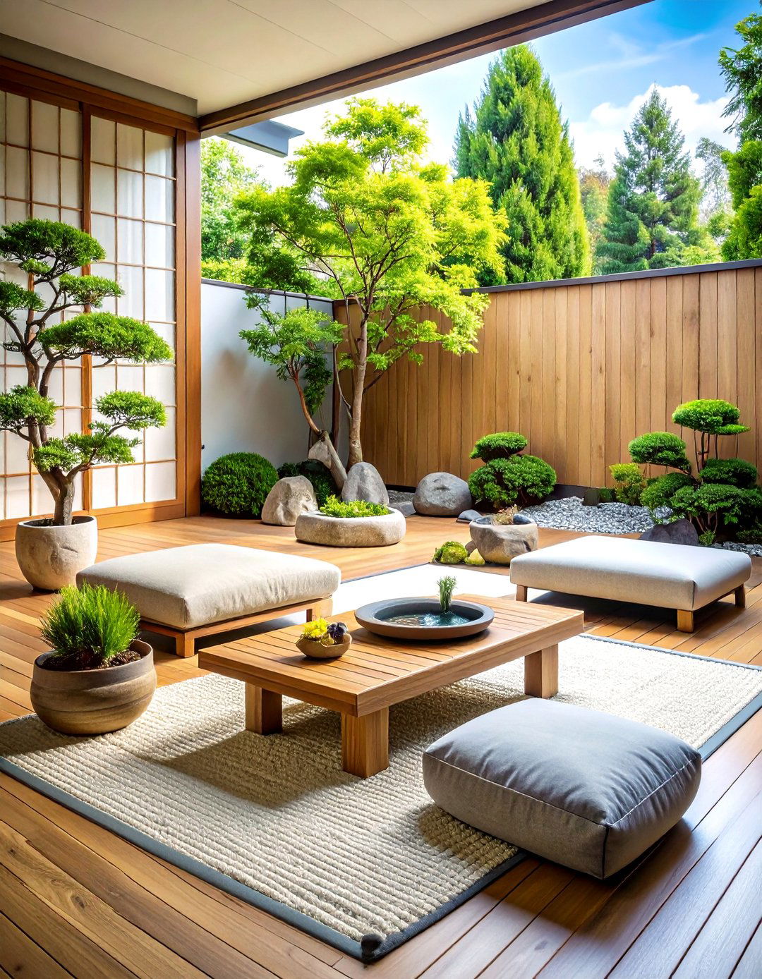 Japanese Zen Minimalist Garden - 24 Balcony Garden Ideas