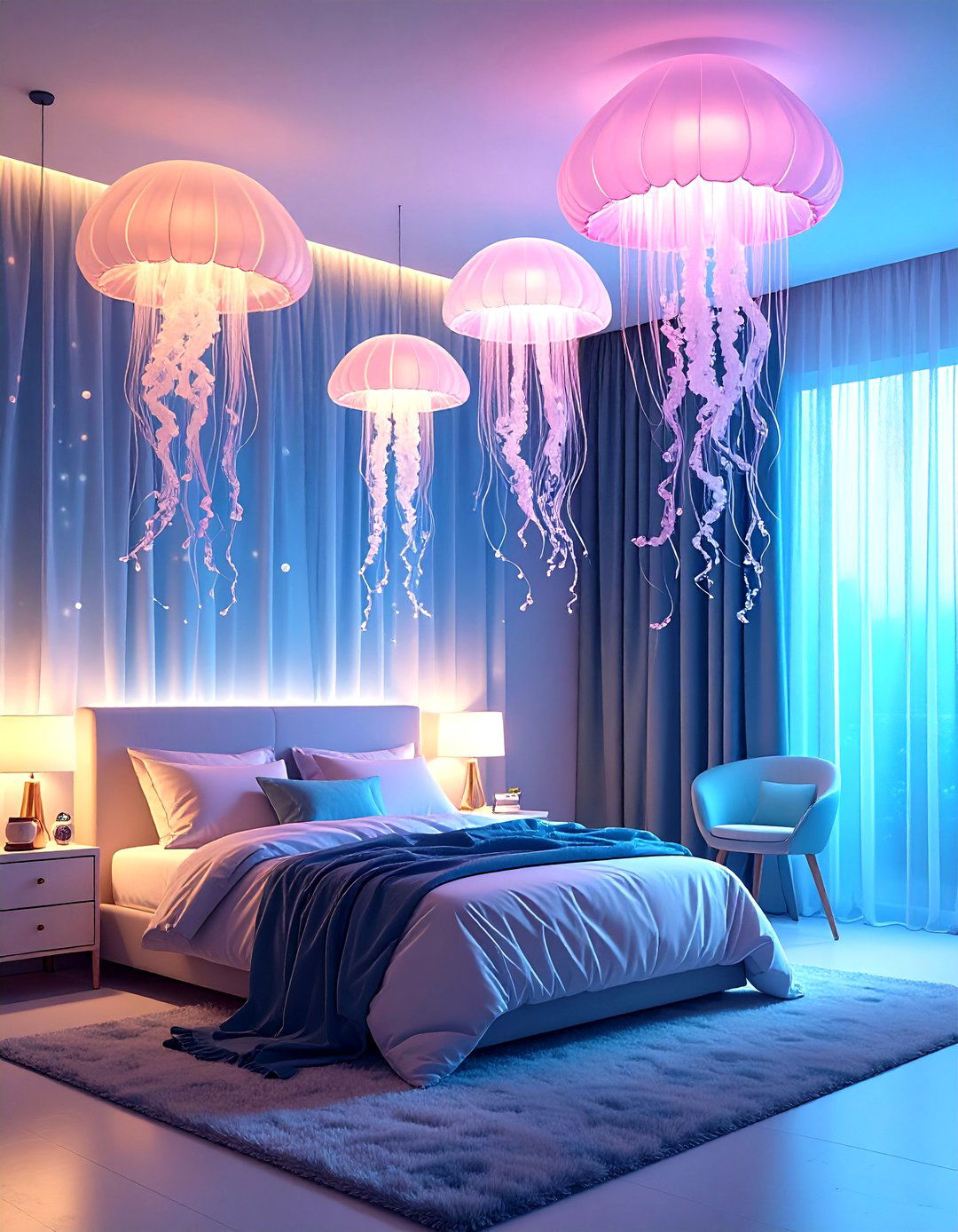 Jellyfish Dreamscape Bedroom - 24 Ocean-themed Bedroom Ideas