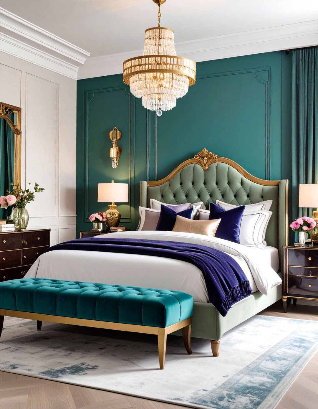 Jewel Tone Color Palette Bedroom - 24 Art Deco Bedroom Ideas